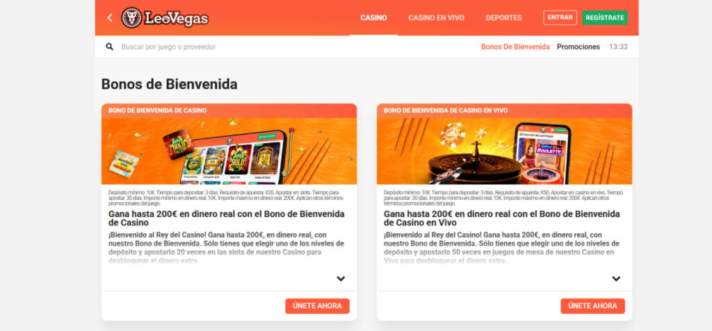 LeoVegas Casino Bonos