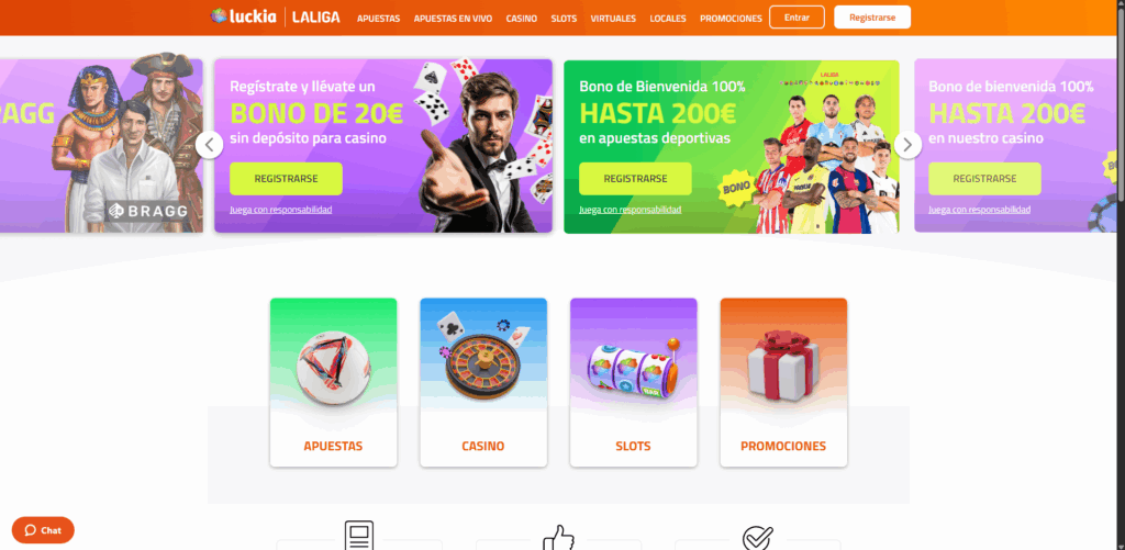 Luckia Casino main menu