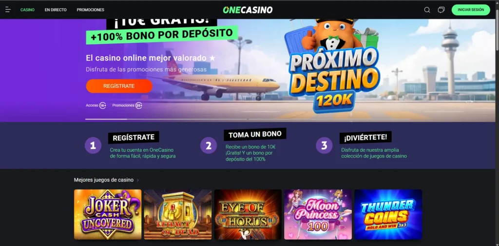 onecasino main menu
