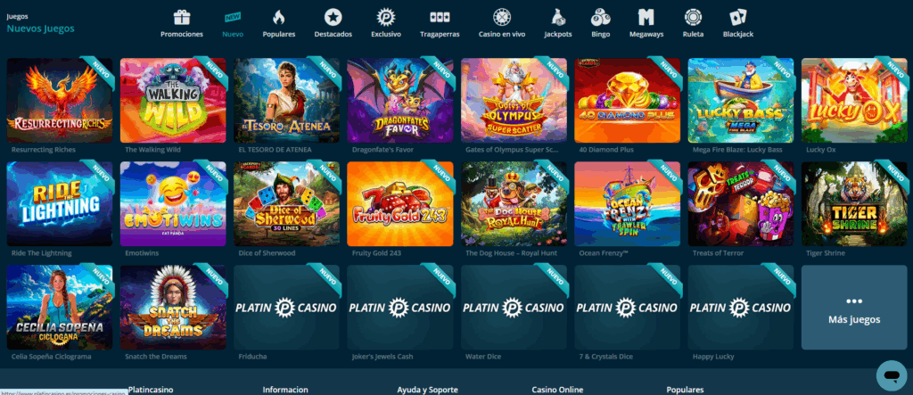platin casino juegos