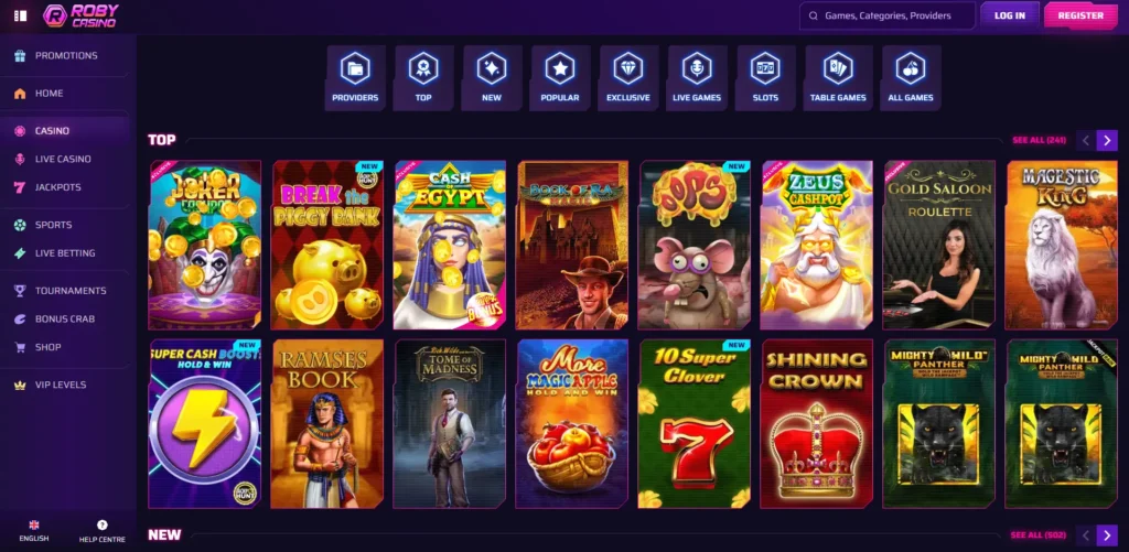 roby casino juegos